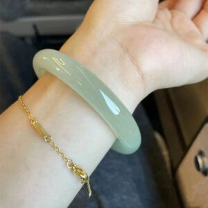 hetian jade clear water bangle bracelet – high ice grade translucent nephrite jade bracelet for women