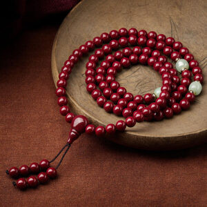 108 buddhist bead bracelets, original mineral cinnabar, high purity purple gold sand