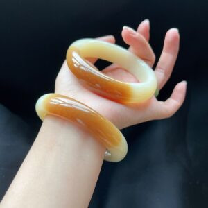 natural xinjiang hotan jade sugar white bangle