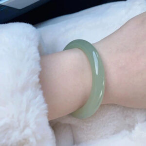 hetian jade clear water bangle bracelet – high ice grade translucent nephrite jade bracelet for women
