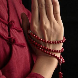 108 buddhist bead bracelets, original mineral cinnabar, high purity purple gold sand
