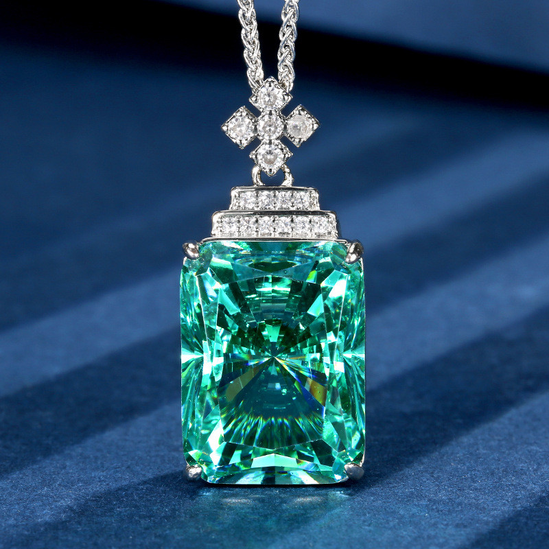 paraiba green gemstone bird nest pendant necklace – vintage jewelry