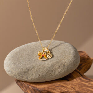 "money now" micro inlaid titanium steel luxury necklace for women