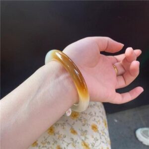 natural xinjiang hotan jade sugar white bangle
