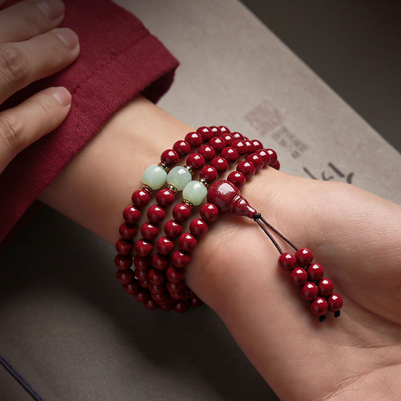 108 buddhist bead bracelets, original mineral cinnabar, high purity purple gold sand