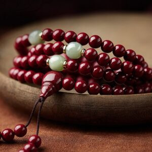 108 buddhist bead bracelets, original mineral cinnabar, high purity purple gold sand