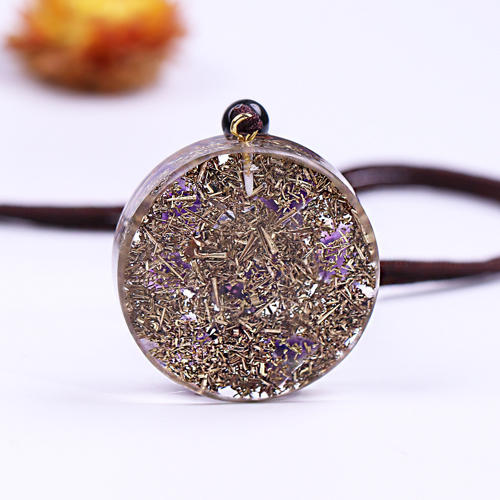 crystal resin teardrop pendant necklace