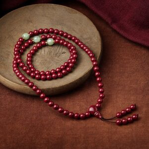 108 buddhist bead bracelets, original mineral cinnabar, high purity purple gold sand