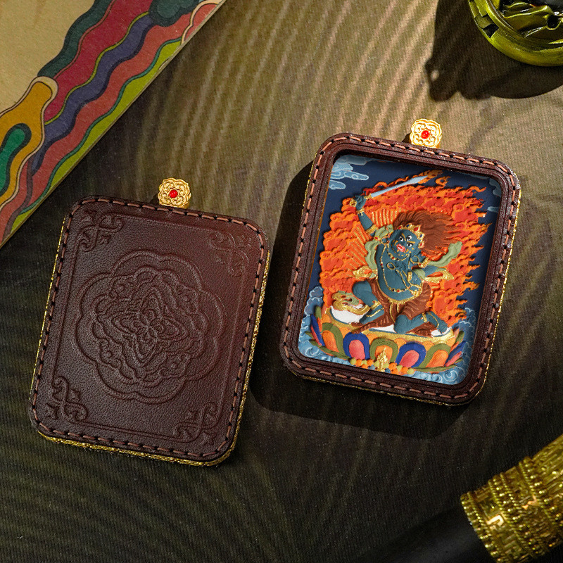 Hand-Painted Sacred Thangka Acala Pendant