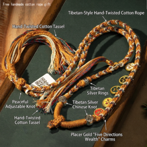 Handcrafted thangka with cotton rope as a gift