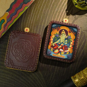 Hand-Painted Sacred Tsatsa Thangka Green Tara