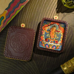 Hand-Painted Sacred Tsatsa Thangka Manjushri